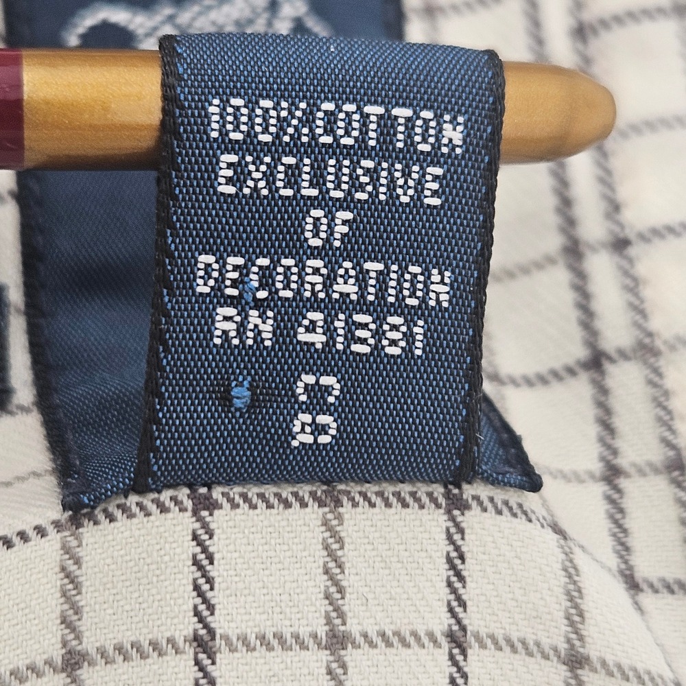 Ralph Lauren Mens XXL Custom Fit Check Button Down Shirt Tan Navy Long Sleeve - Picture 6 of 9